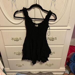 Urban Outfitters Black Ruffled Blouse